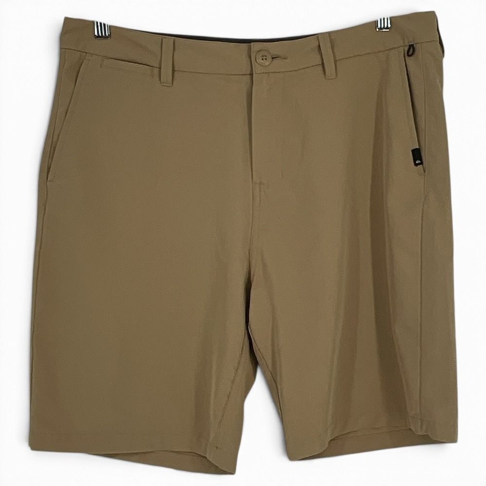 Quiksilver Amphibian Hybrid Shorts Mens 34 Brown Tan Chino Boardshorts RN114199